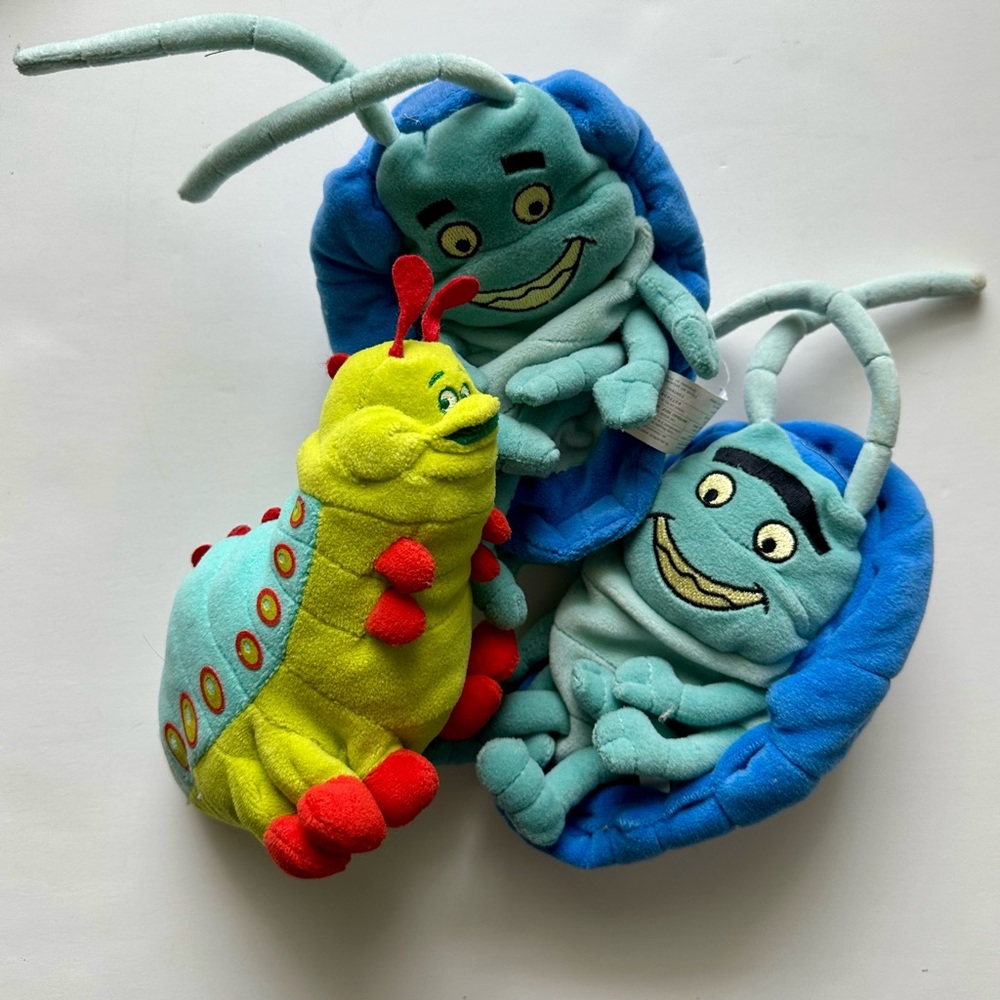 Adorable Disney Bug’s Life Bundle with Plush Tuck, Roll, Heimlich, & Hopper! - Picture 3 of 15